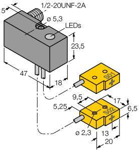 Turck Induktiver Sensor nicht bündig NI2-Q6,5-ADZ32-0,16-FSB5.4X4/ S304