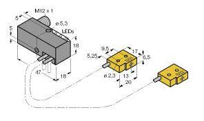 Turck Induktiver Sensor nicht bündig PNP, Schließer NI2-Q6,5-AP6-0,2-FS4.4X3/S304