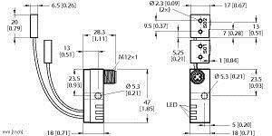 Turck Induktiver Sensor nicht bündig PNP, Schließer NI2-Q6,5-AP6-0,2-FS4.4X3/S304