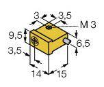 Turck Induktiver Sensor nicht bündig PNP, Schließer NI2-Q9,5-AP6/S34