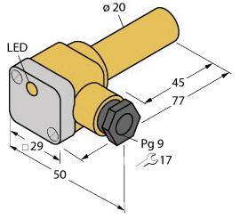 Turck Induktiver Sensor nicht bündig NI10-K20SK-AZ3X