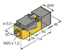Turck Induktiver Sensor nicht bündig PNP, Wechsler NI20NF-CP40-VP4X2