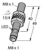 Turck Induktiver Sensor bündig NPN, Schließer BI1,5-EG08-AN6X-V1131