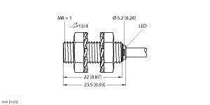 Turck Induktiver Sensor bündig PNP, Schließer BI1,5-EG08K-AP6X