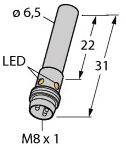 Turck Induktiver Sensor bündig NPN, Schließer BI1,5-EH6,5K-AN6X-V1131