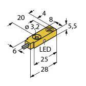 Turck Induktiver Sensor nicht bündig PNP, Schließer NI3,5-Q5,5-AP6X