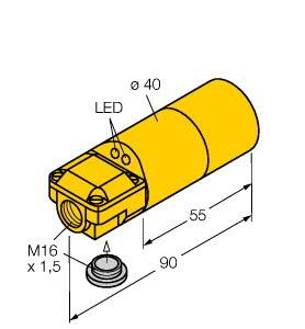 Turck Induktiver Sensor nicht bündig PNP, Wechsler NI30-K40SR-VP4X2