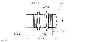 Turck Induktiver Sensor nicht bündig NPN, Schließer NI30U-M30-AN6X