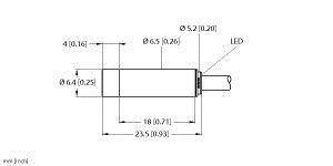Turck Induktiver Sensor nicht bündig NPN, Schließer NI3-EH6,5K-AN6X