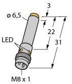 Turck Induktiver Sensor nicht bündig PNP, Schließer NI3-EH6,5K-AP6X-V1131