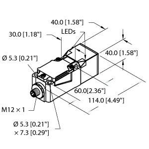 Turck Induktiver Sensor nicht bündig PNP, Wechsler NI40U-CP40-VP4X2-H1141