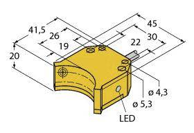 Turck Induktiver Sensor nicht bündig PNP, Schließer NI4-DS20-2AP6X2