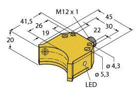 Turck Induktiver Sensor nicht bündig PNP, Schließer NI4-DS20-2AP6X2-H1141