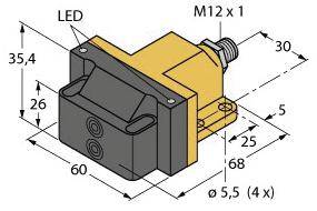 Turck Induktiver Sensor nicht bündig PNP, Schließer NI4-DSU26-2AP4X2-H1141