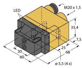 Turck Induktiver Sensor nicht bündig NI4-DSU26TC-2ADZ30X2