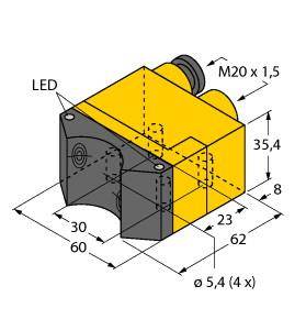 Turck Induktiver Sensor nicht bündig NI4-DSU35TC-2ADZ30X2
