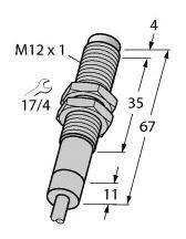 Turck Induktiver Sensor nicht bündig PNP, Schließer NI4-EM12D-AP6/S120