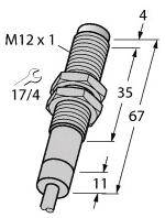 Turck Induktiver Sensor nicht bündig PNP, Schließer NI4-EM12WD-AP6/S929