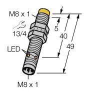 Turck Induktiver Sensor nicht bündig NPN, Schließer NI4U-EG08-AN6X-V1131