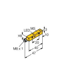 Turck Induktiver Sensor nicht bündig NPN, Schließer NI4U-Q8SE-AN6X-V1131
