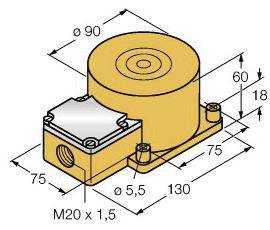 Turck Induktiver Sensor nicht bündig NAMUR NI50-K90SR-Y1