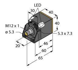 Turck Induktiver Sensor nicht bündig NPN, Wechsler NI50U-CK40-VN4X2-H1141