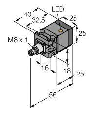 Turck Induktiver Sensor bündig PNP, Schließer BI10U-CA25-AP6X2-V1131