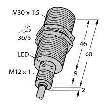Turck Induktiver Sensor bündig PNP, Schließer BI15U-EM30WD-AP6X