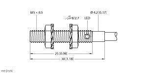 Turck Induktiver Sensor bündig PNP, Schließer BI1-EG05-AP6X