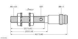 Turck Induktiver Sensor bündig PNP, Schließer BI1-EG05-AP6X-V1331