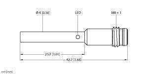 Turck Induktiver Sensor bündig NPN, Schließer BI1-EH04-AN6X-V1331