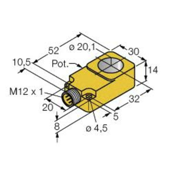 Turck Induktiver Sensor BI20R-Q14-LU-H1141