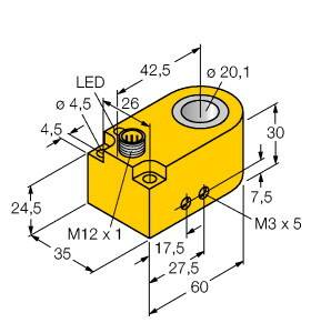 Turck Induktiver Sensor PNP, Schließer BI20R-W30S-AP6X-H1141