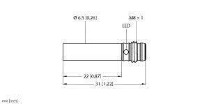 Turck Induktiver Sensor bündig PNP, Schließer BI2-EH6,5K-AP6X-V1131