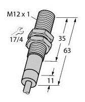 Turck Induktiver Sensor bündig PNP, Schließer BI2-EM12D-AP6/S120
