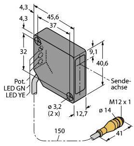 Turck Laser-Reflexions-Lichtschranke PD45VP6LLPQ 3058622 1St.