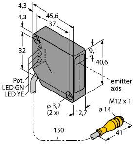 Turck Laser-Reflexions-Lichtschranke PD45VP6LLPQ 3058622 1St.