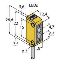 Turck Reflexions-Lichtschranke Q12AB6LP 3072128 1St.