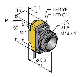 Turck Reflexions-Lichtschranke QS18VP6LV 3061636 1St.