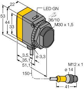 Turck Einweg-Lichtschranke QS30EXH2OQ5 3079166 1St.