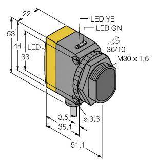 Turck Einweg-Lichtschranke QS30RRXSH2O 3083304 1St.