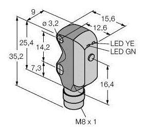 Turck Reflexions-Lichtschranke VS3AP5XLVQ 3063716 1St.
