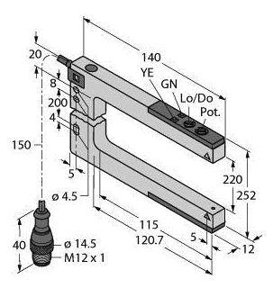 Turck Gabel-Lichtschranke SLM220B6QPMA 3075036 1St.