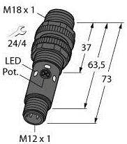 Turck Reflexions-Lichtschranke M18-4VPLV-Q8 3095487 1St.