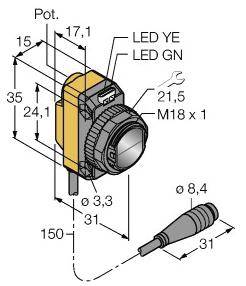 Turck Reflexions-Lichtschranke QS18VP6LPQ1 3074172 1St.