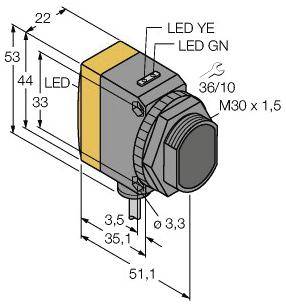 Turck Einweg-Lichtschranke QS30ARXSH2O 3083301 1St.