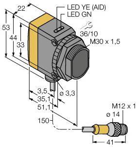 Turck Einweg-Lichtschranke QS30RRXH2OQ5 3079178 1St.