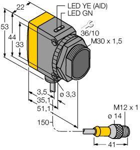 Turck Einweg-Lichtschranke QS30RRH2OQ5 3079172 1St.