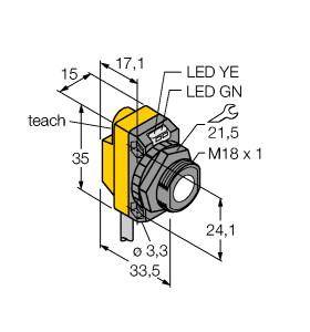 Turck 3073155 Ultraschall-Reflexionstaster QS18UPA PNP, Schließer 1St.