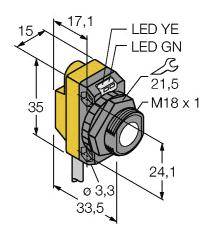 Turck 3073165 Ultraschall-Reflexionstaster QS18UPAE PNP, Schließer 1St.